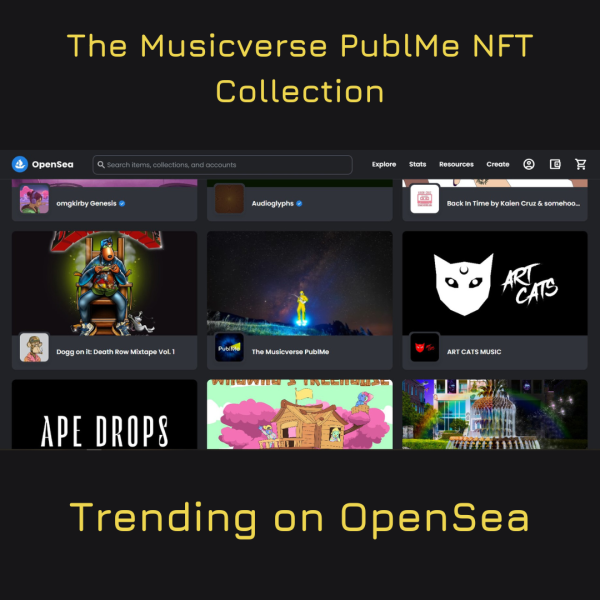 The Musicverse PublMe NFT collection is trending on OpenSea Music